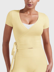 Yeoreo Denaiy Short Sleeve Ballet Wrap Top