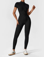 Yeoreo Short Sleeve Zipper Jumpsuit