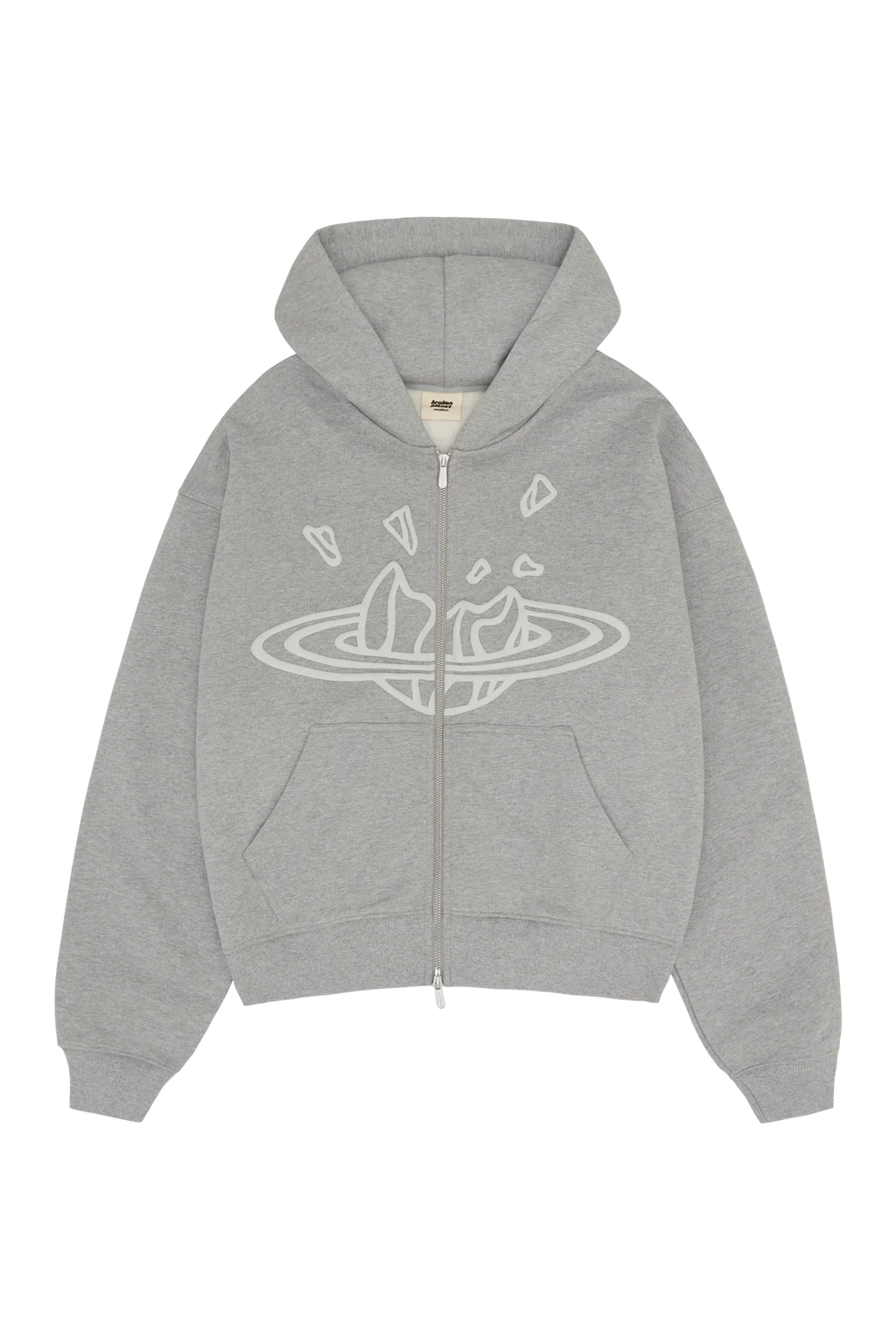 Broken Planet Market Heather Grey Zip Up Hoodie