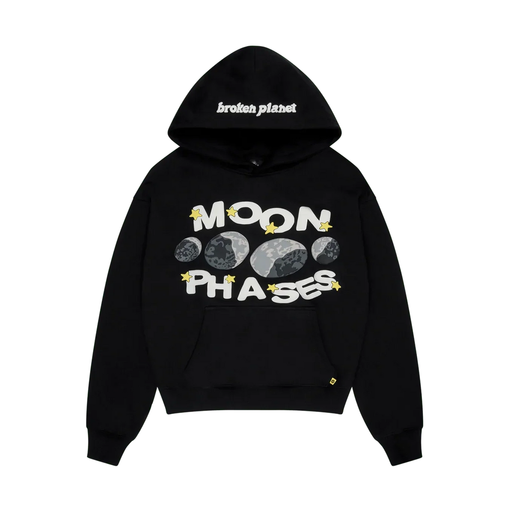 Broken Planet Hoodie Moon Phases Midnight Black