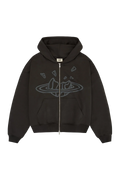 Broken Planet Market Soot Black Zip Up Hoodie
