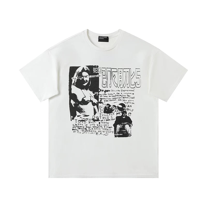 Enfants Riches Déprimés Gothic Collage & Multi-Photo T-Shirt - Cream
