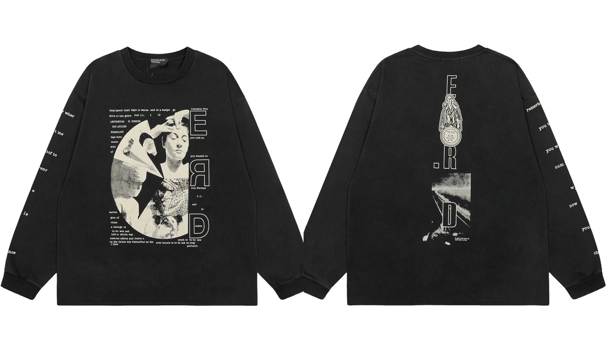 Enfants Riches Déprimés "E.R.D" Classical Art Collage Long-Sleeve - Black