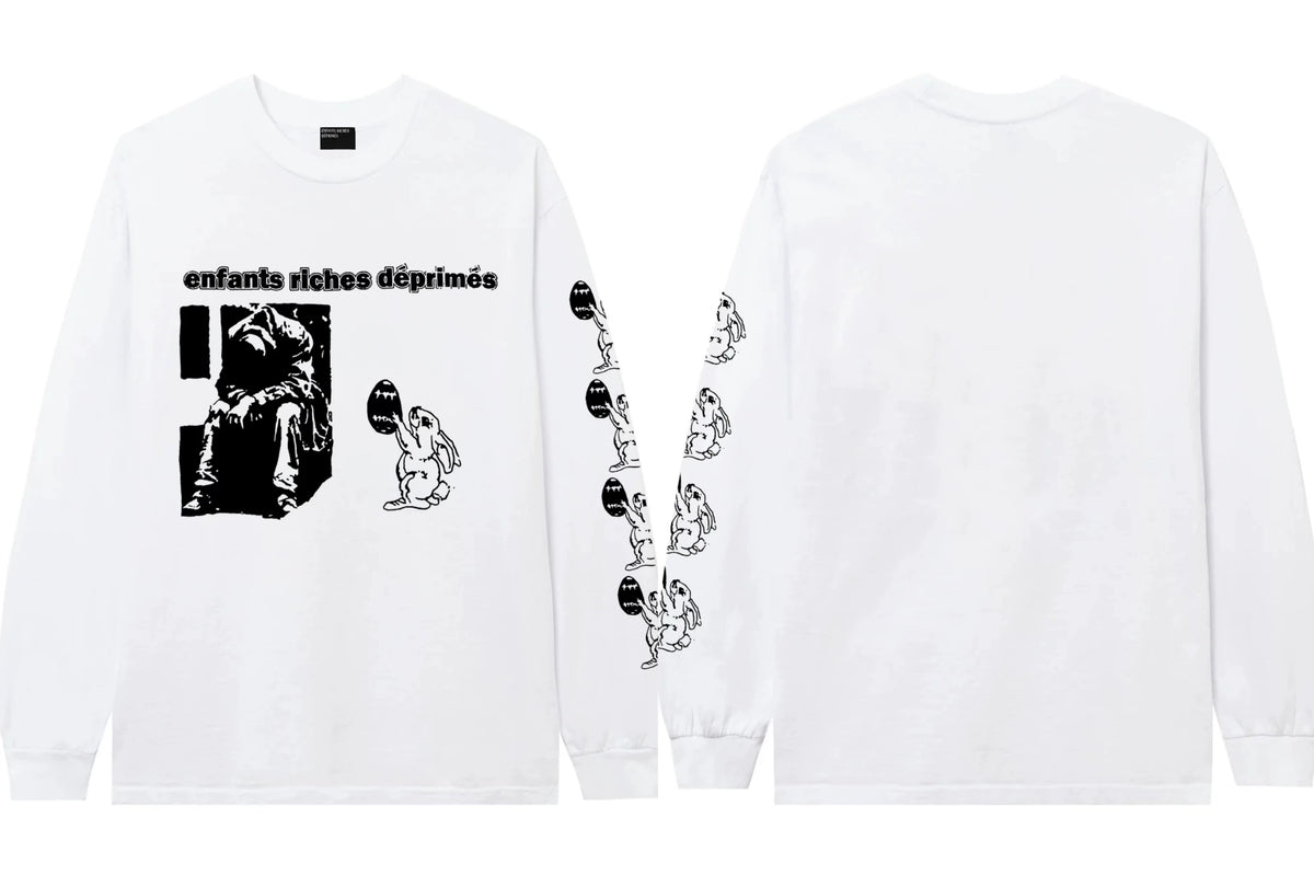 Enfants Riches Déprimés Rabbit & Brand Text Long-Sleeve - White