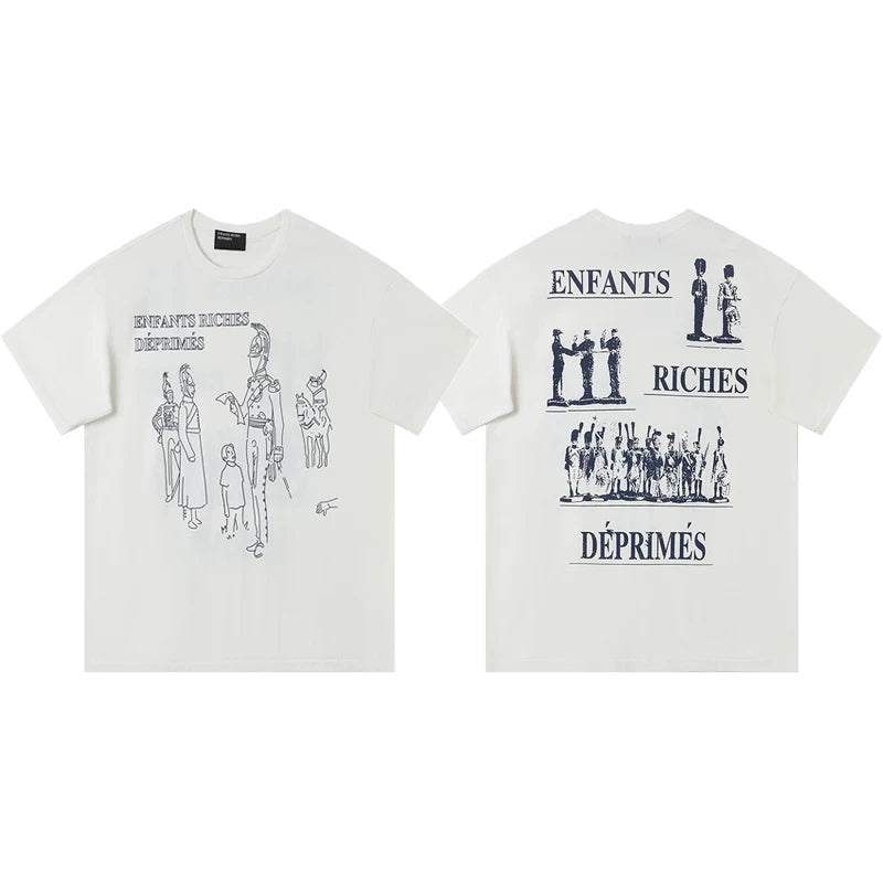 Enfants Riches Déprimés Figure Illustration & Back Branding T-Shirt - White