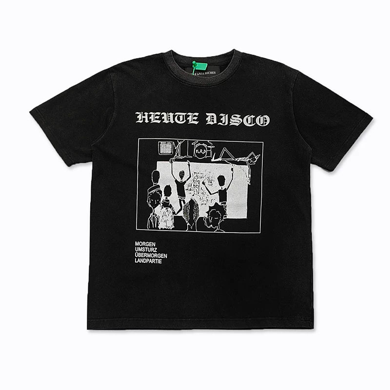 Enfants Riches Déprimés "Heute Disco" Gothic Typography T-Shirt - Black