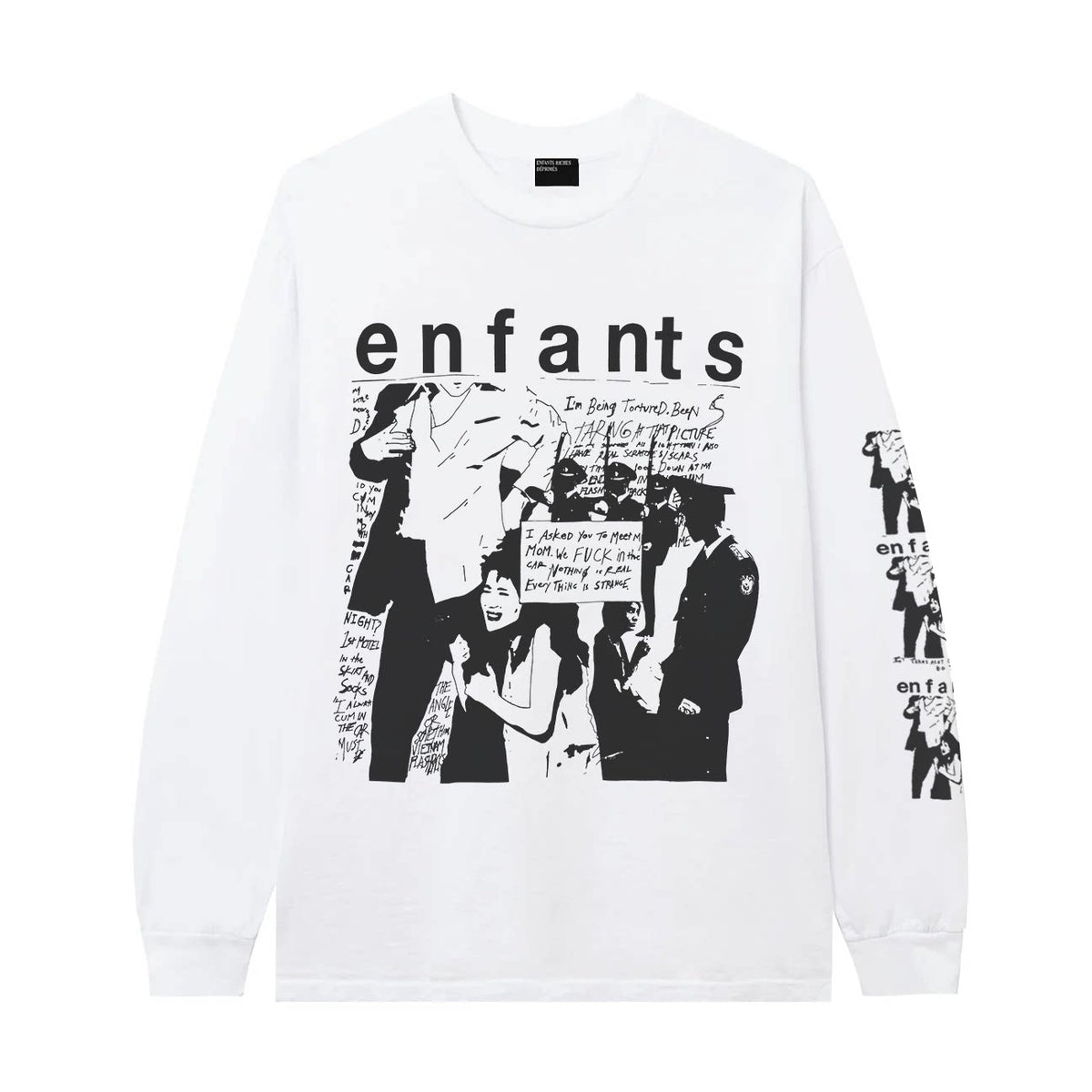 Enfants Riches Déprimés "Enfants" Crowd Collage Long-Sleeve - White