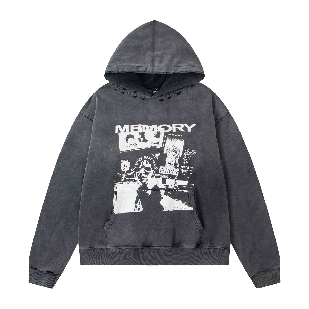 Enfants Riches Déprimés Japanese Text Art Graphic Hoodie - Washed Black