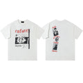 Enfants Riches Déprimés Red & Black Graphic & Vertical Photo Back T-Shirt - Cream