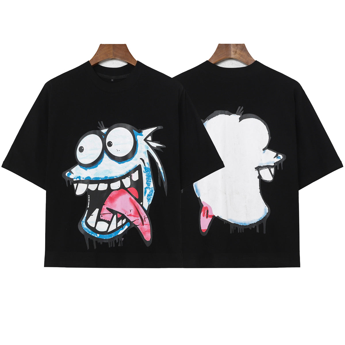 Billionaire Studios Crazy Cartoon Monster Graphic T-Shirt - Black