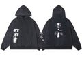 Enfants Riches Déprimés Side Panel Photo & Sleeve Print Hoodie - Washed Black
