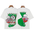 Billionaire Studios Green Wild Cartoon Monster T-Shirt - White
