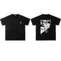Enfants Riches Déprimés Small Chest Logo & Back Geometric Portrait T-Shirt - Black