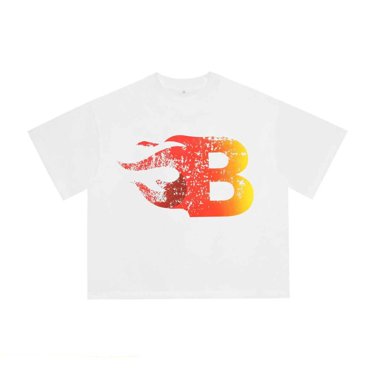 Billionaire Studios Flame Gradient Letter "B" T-Shirt - White