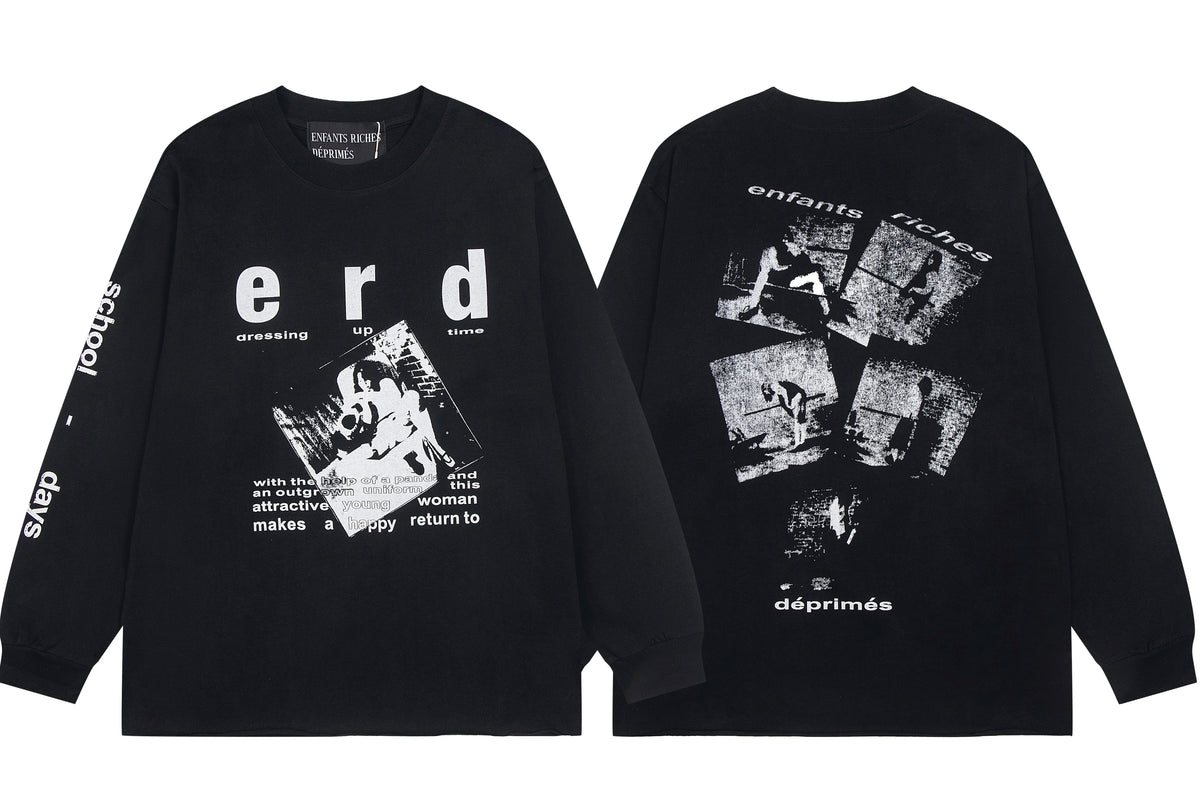 Enfants Riches Déprimés "e r d" Collage Long-Sleeve  - Black