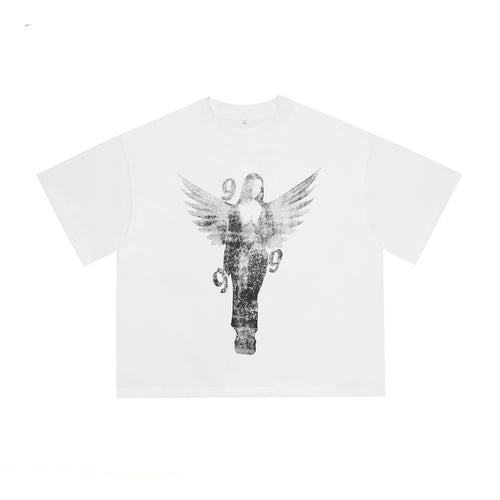 Billionaire Studios Winged Figure & Number Graphic T-Shirt - White