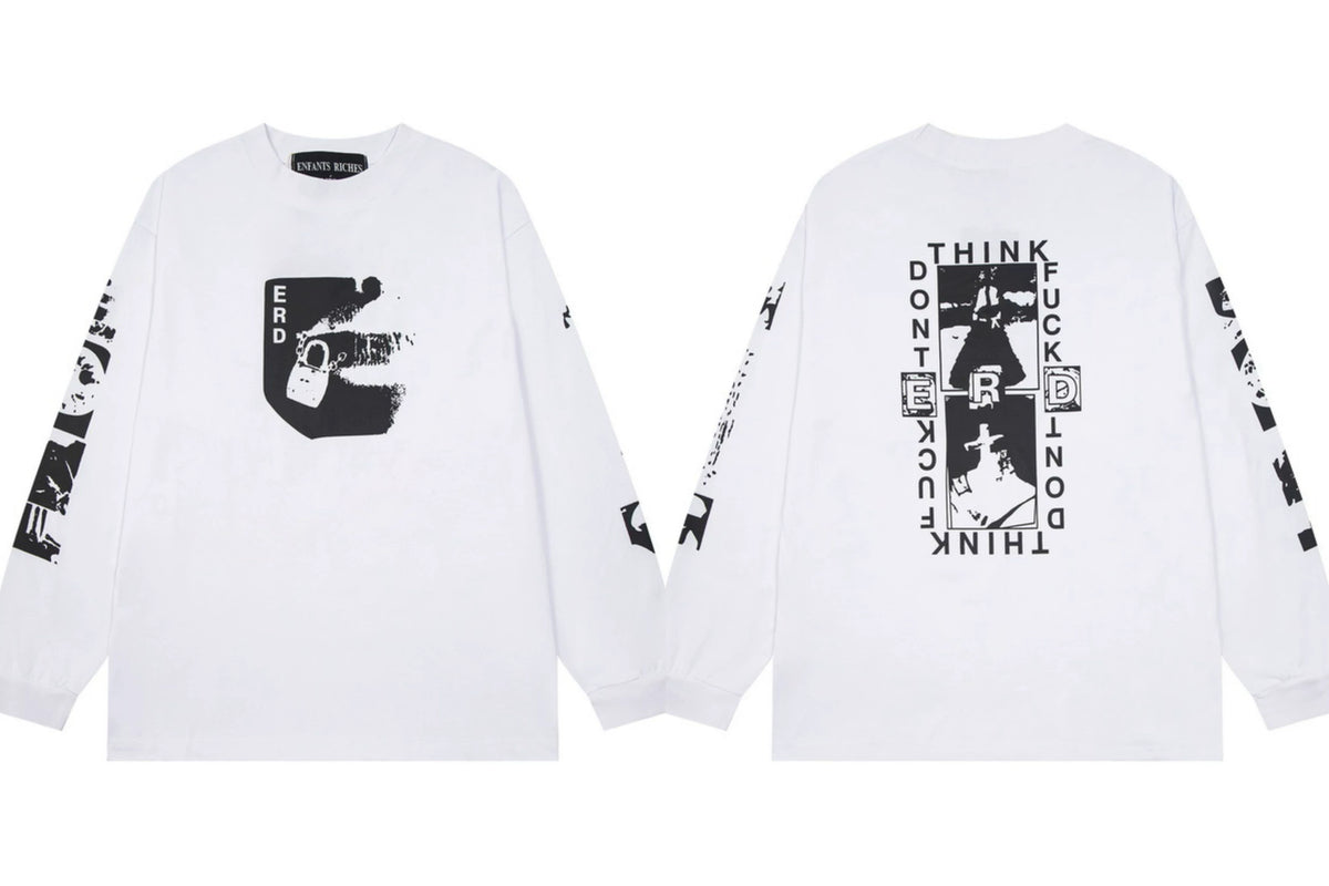 Enfants Riches Déprimés "ERD" Padlock Graphic Long-Sleeve - White