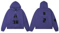 Enfants Riches Déprimés Purple Portrait & Text Zip-Up Hoodie - Purple