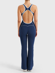 Yeoreo Antonia Contrast Trim Flared Jumpsuit