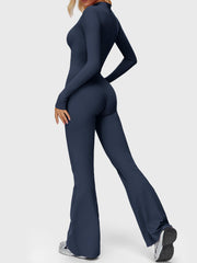 Yeoreo Belle Long Sleeve Zipper Flared Jumpsuit