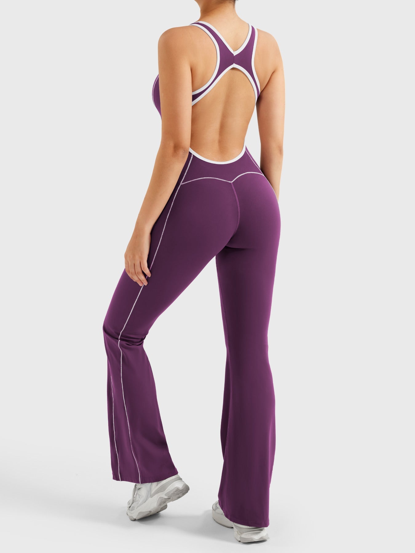 Yeoreo Antonia Contrast Trim Flared Jumpsuit