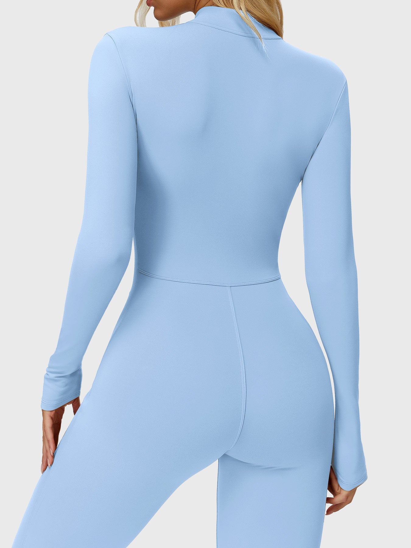 Yeoreo Belle Long Sleeve Zipper Flared Jumpsuit