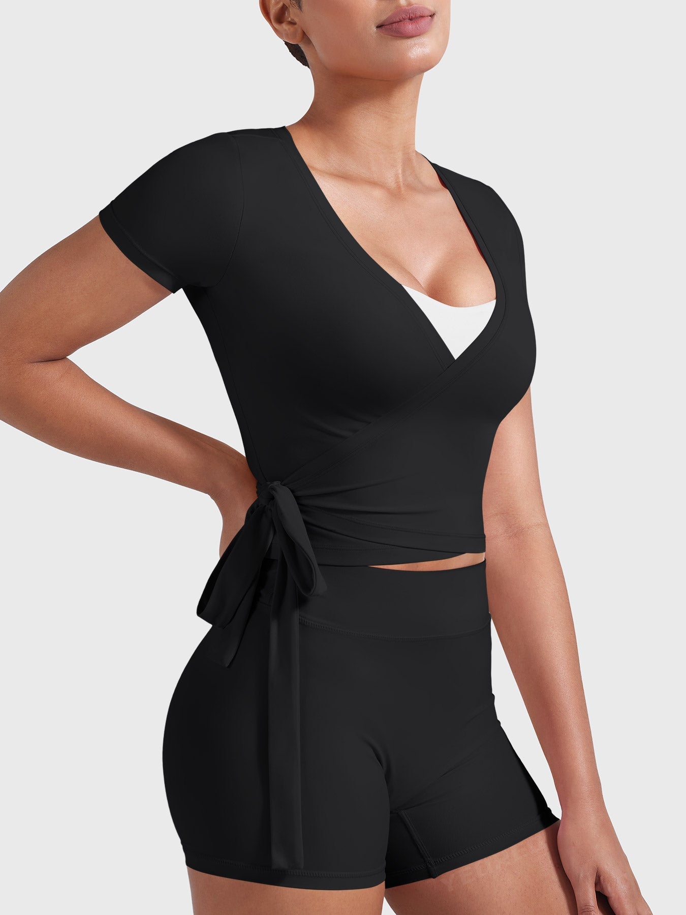 Yeoreo Denaiy Short Sleeve Ballet Wrap Top