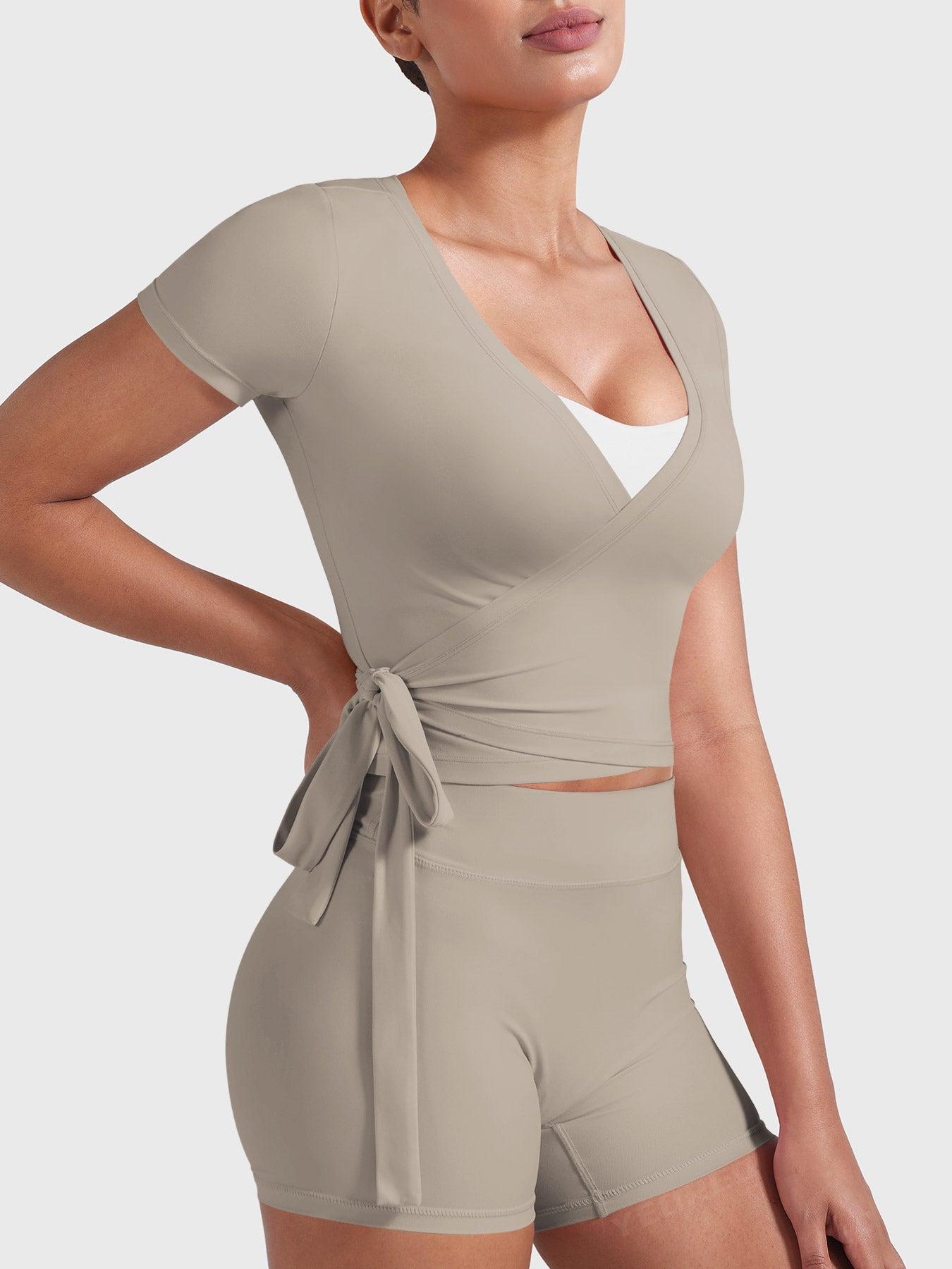 Yeoreo Denaiy Short Sleeve Ballet Wrap Top