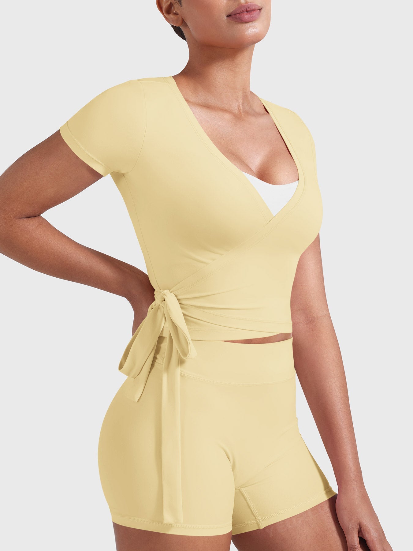 Yeoreo Denaiy Short Sleeve Ballet Wrap Top