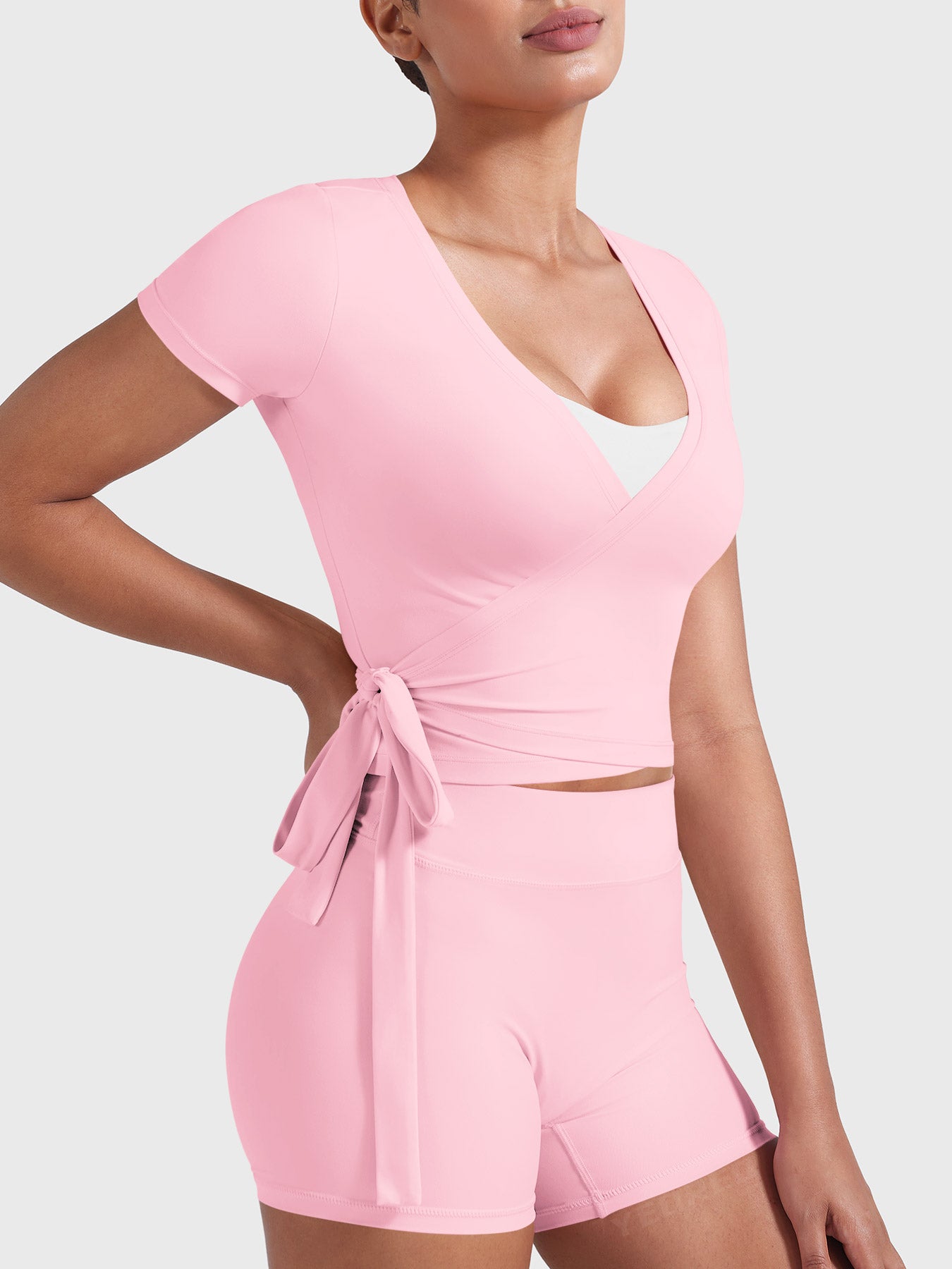 Yeoreo Denaiy Short Sleeve Ballet Wrap Top
