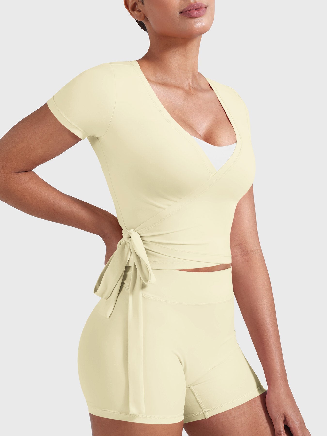 Yeoreo Denaiy Short Sleeve Ballet Wrap Top