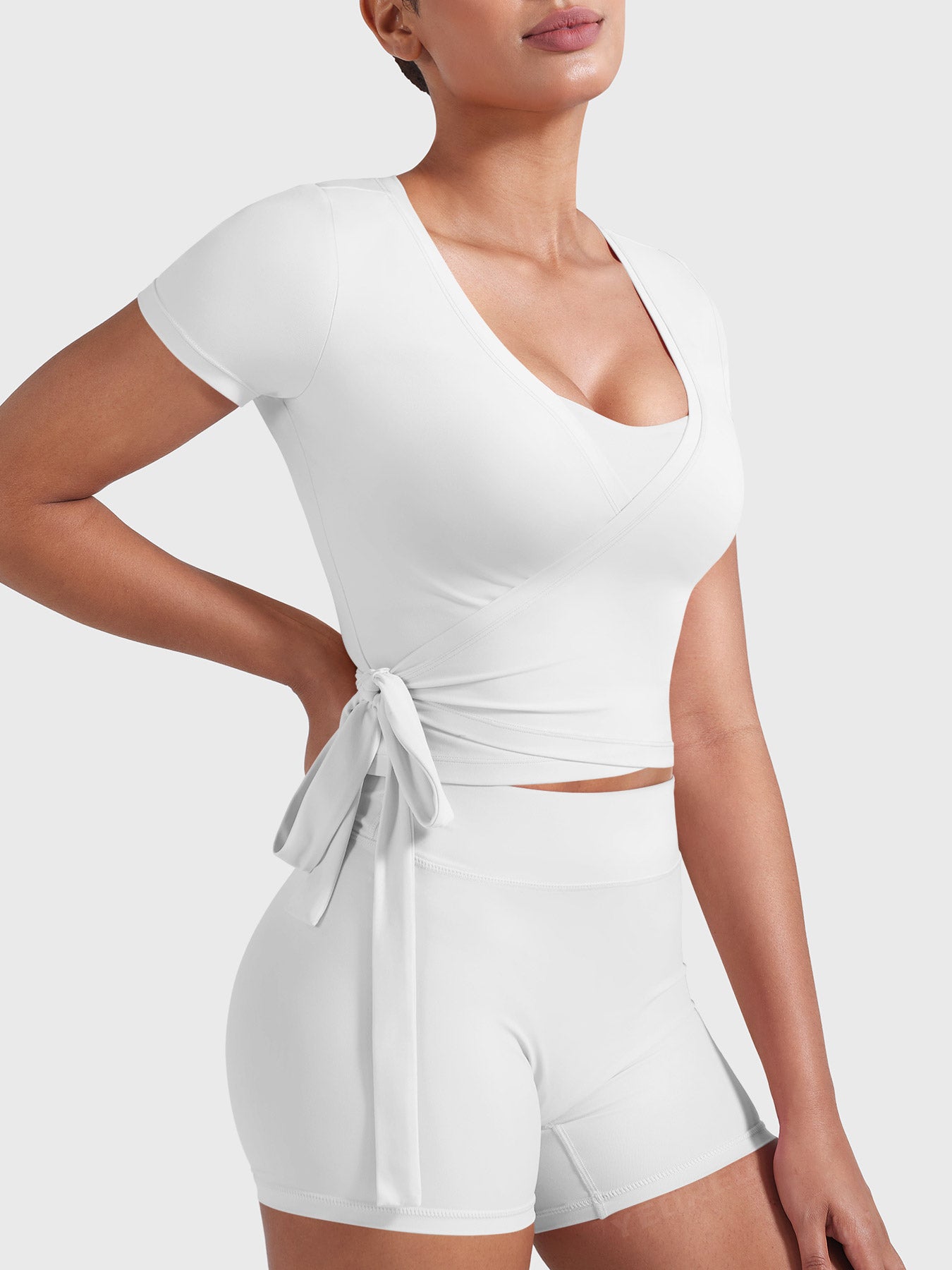 Yeoreo Denaiy Short Sleeve Ballet Wrap Top