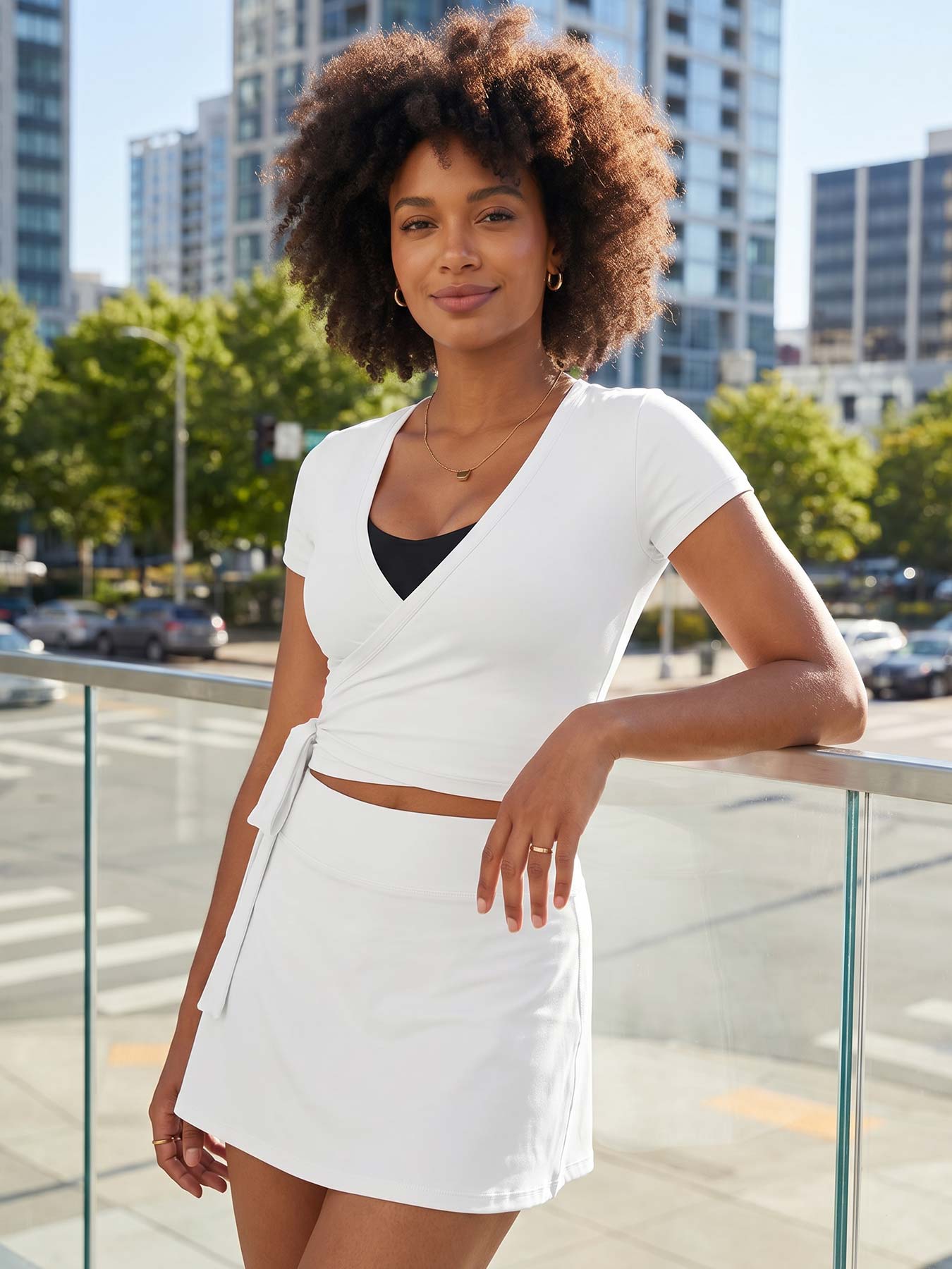 Yeoreo Denaiy Short Sleeve Ballet Wrap Top