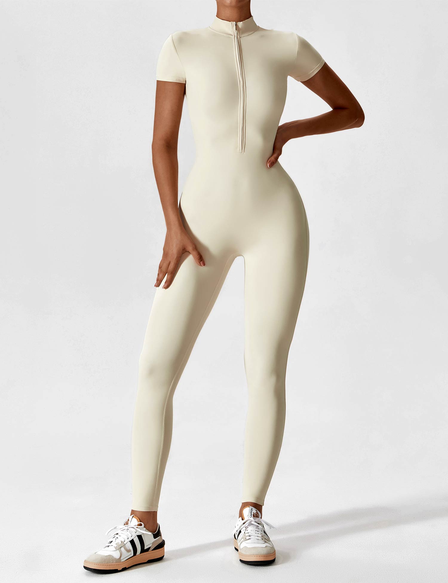 Yeoreo Short Sleeve Zipper Jumpsuit
