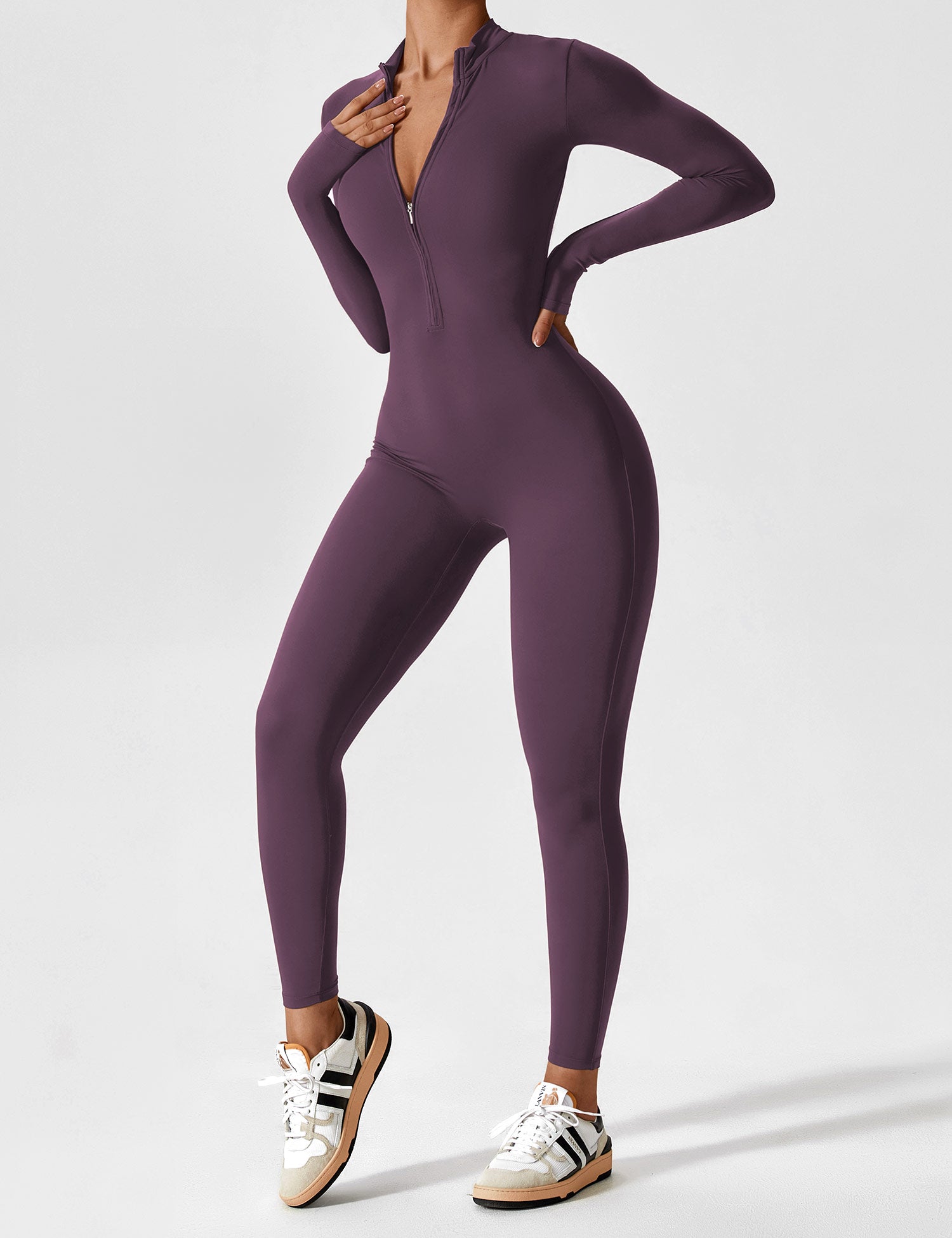 Yeoreo Long Sleeve Zipper Jumpsuit