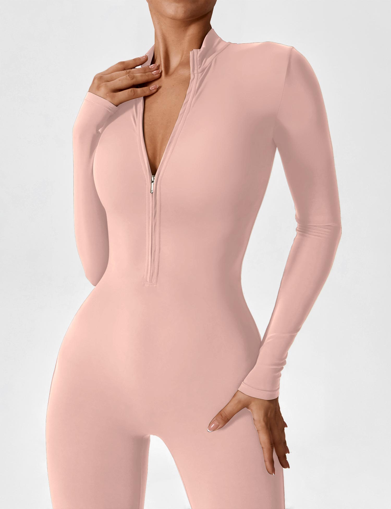 Yeoreo Long Sleeve Zipper Jumpsuit