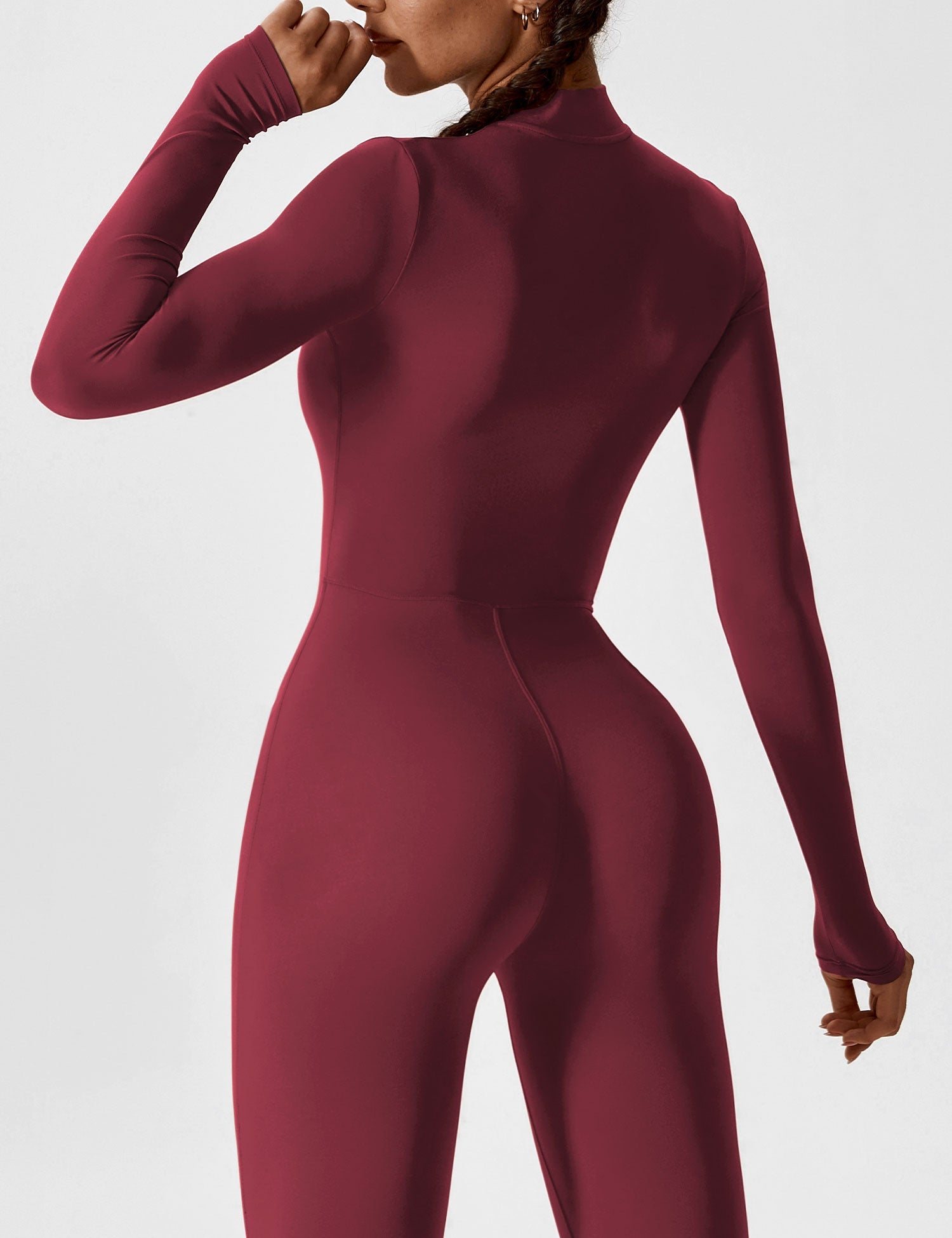 Yeoreo Long Sleeve Zipper Jumpsuit – Cherry