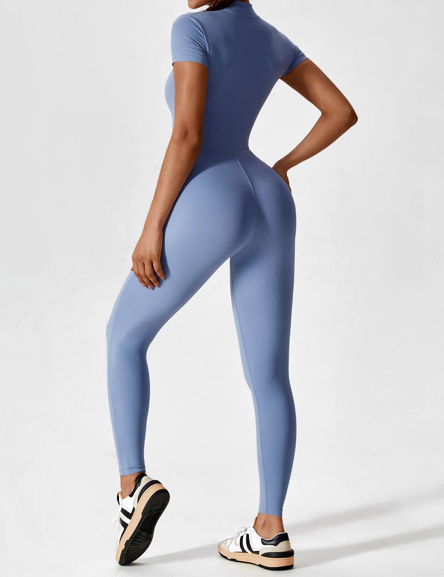 Yeoreo Short Sleeve Zipper Jumpsuit