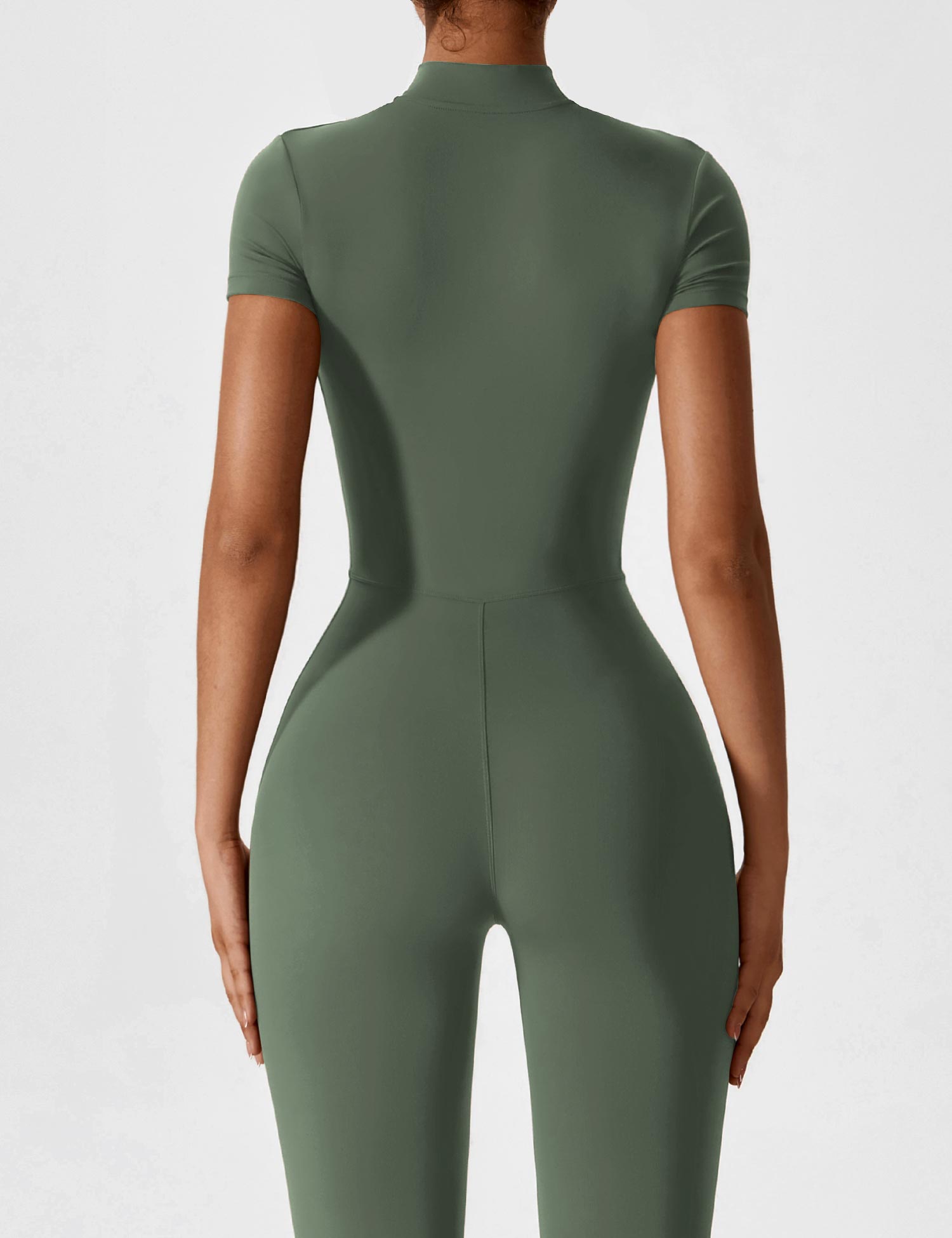 Yeoreo Short Sleeve Zipper Jumpsuit