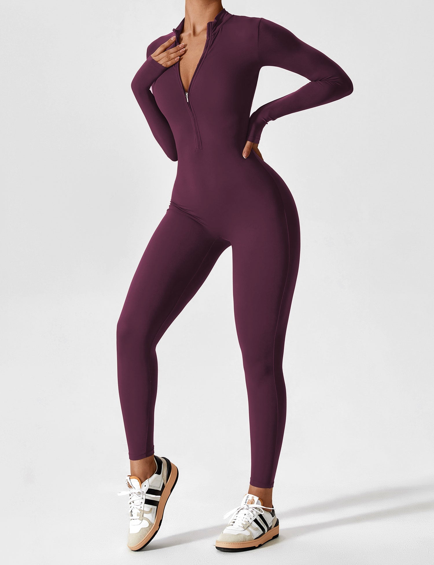 Yeoreo Long Sleeve Zipper Jumpsuit