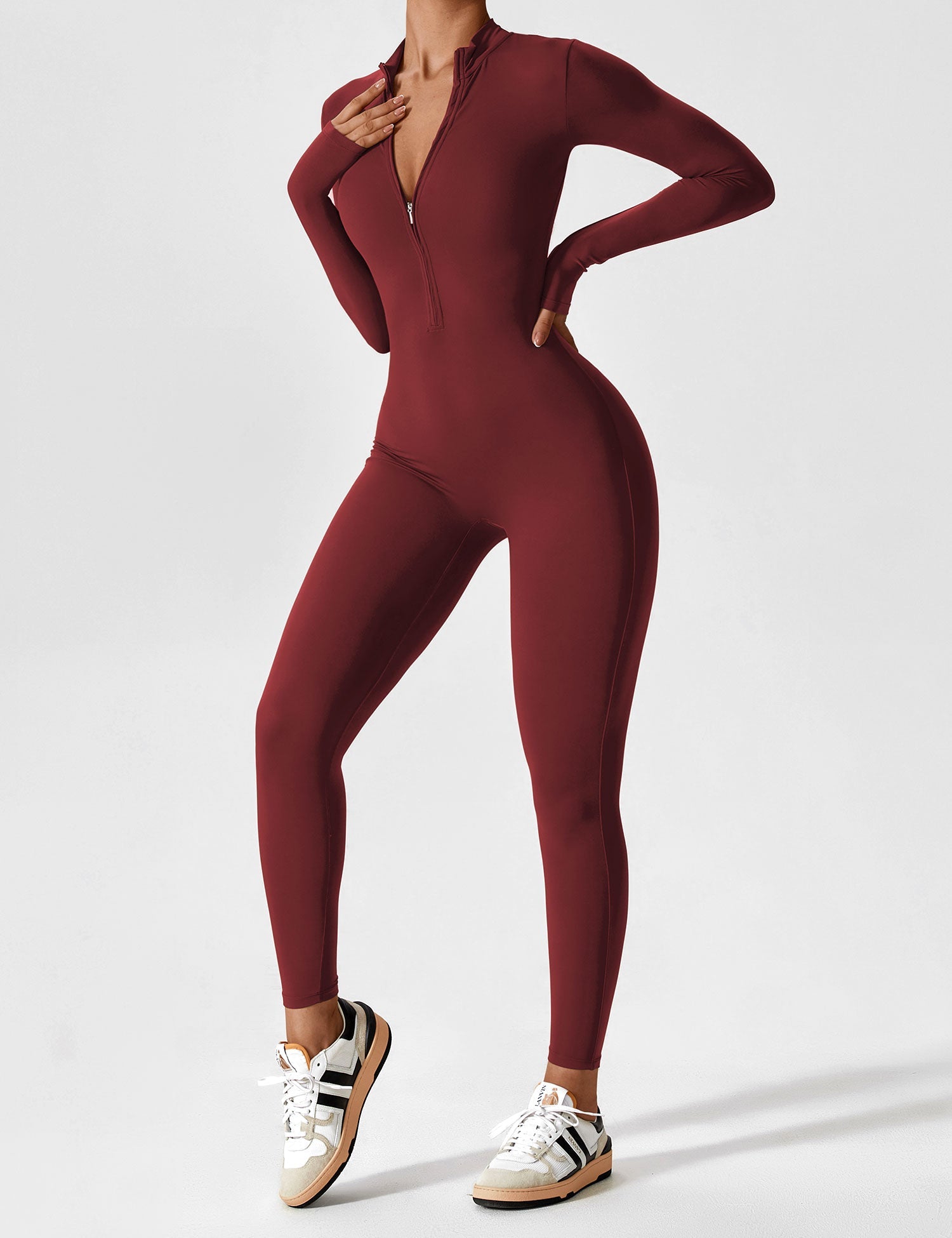 Yeoreo Long Sleeve Zipper Jumpsuit