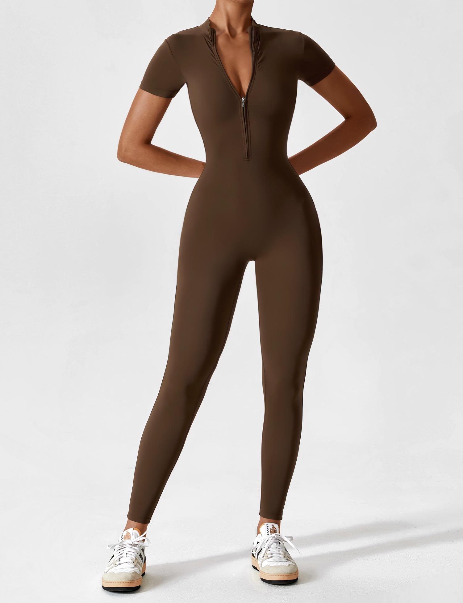 Yeoreo Short Sleeve Zipper Jumpsuit