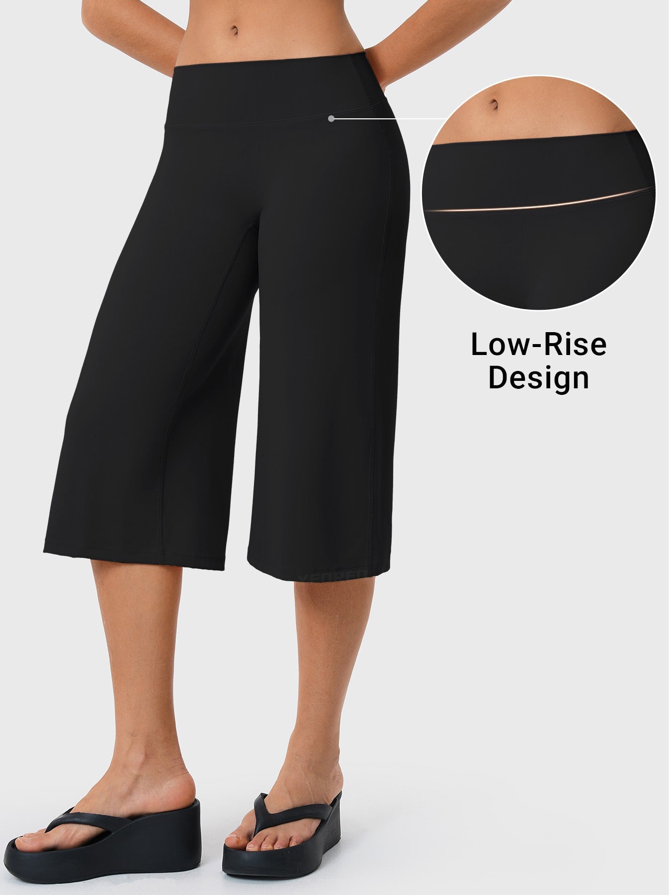 Yeoreo Nyree 21" Low Rise Wide Leg Capri Pants