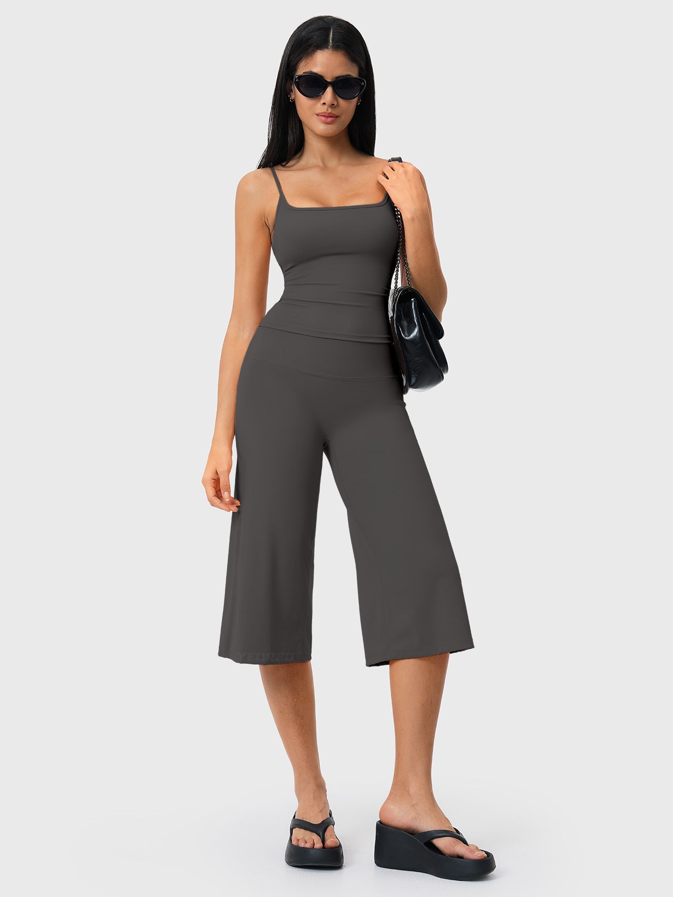 Yeoreo Nyree 21" Low Rise Wide Leg Capri Pants