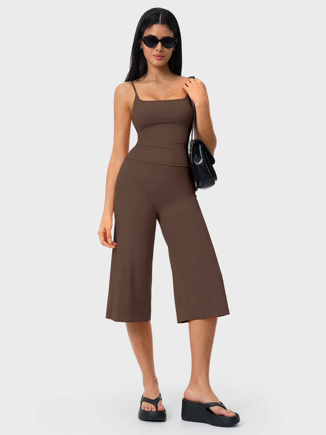 Yeoreo Nyree 21" Low Rise Wide Leg Capri Pants