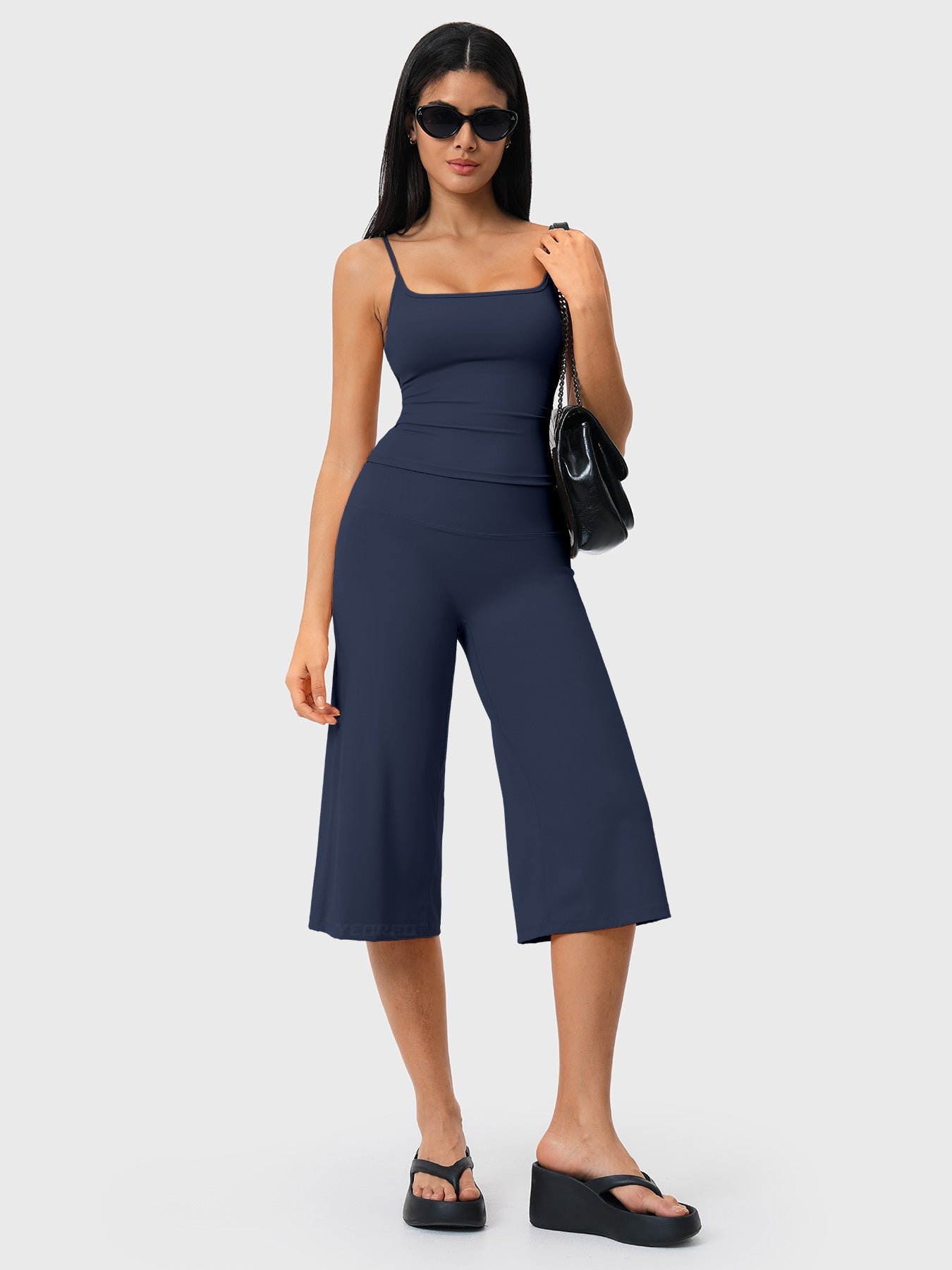 Yeoreo Nyree 21" Low Rise Wide Leg Capri Pants